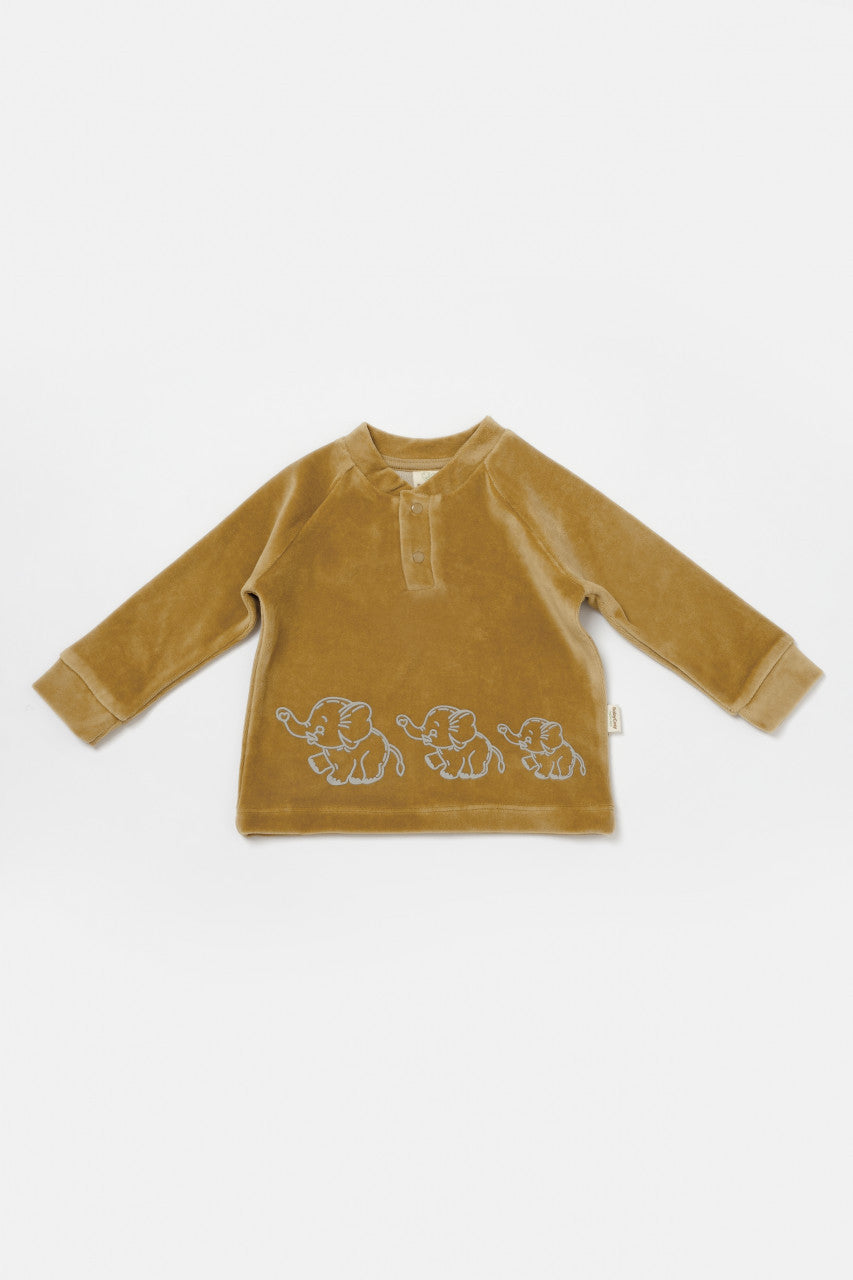 Set bluzita si pantaloni Elefant, 80%bumbac organic si 20% poliester - , BabyCosy